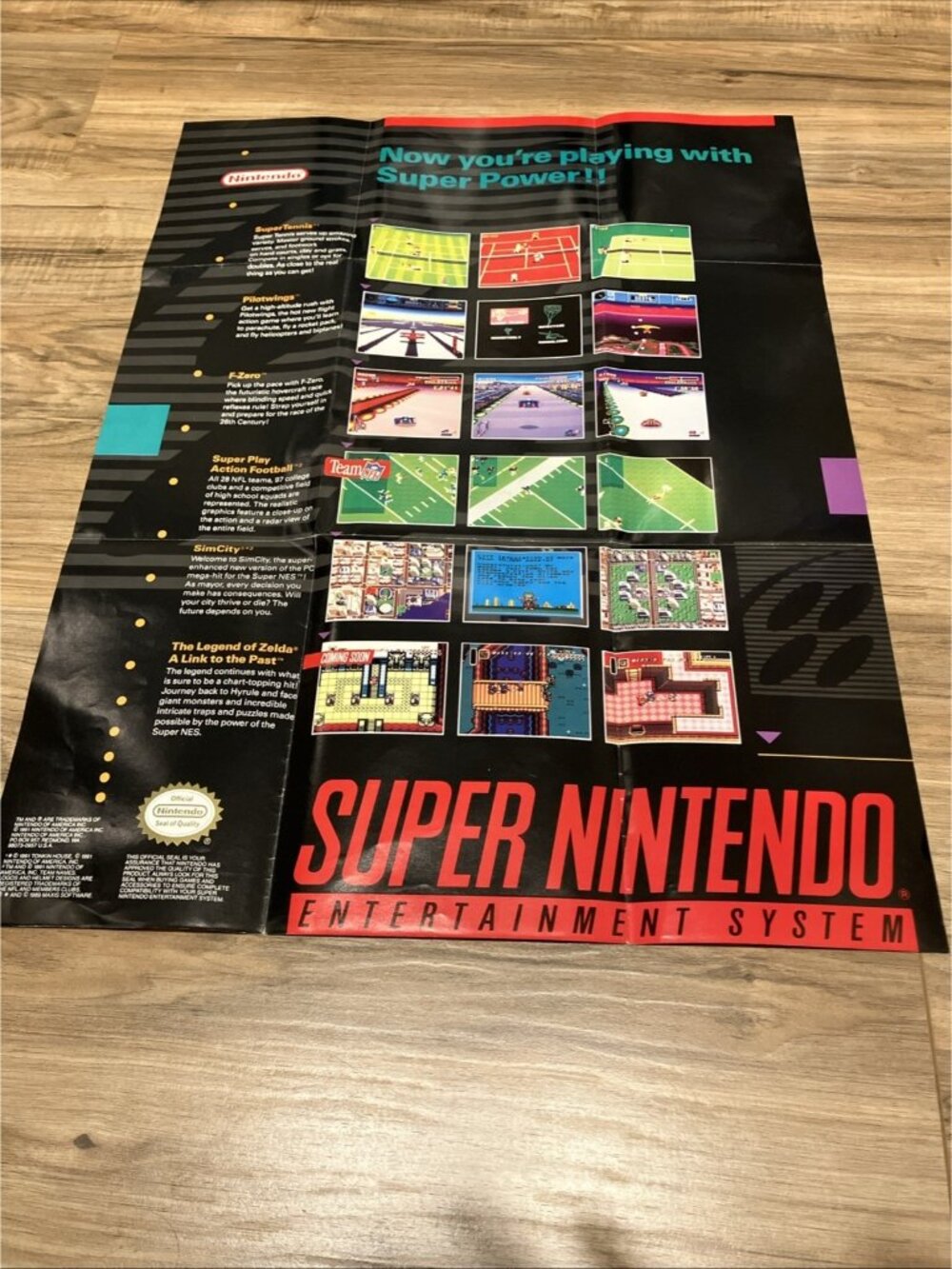 Nintendo Power Double Sided SNES Nintendo Insert Poster